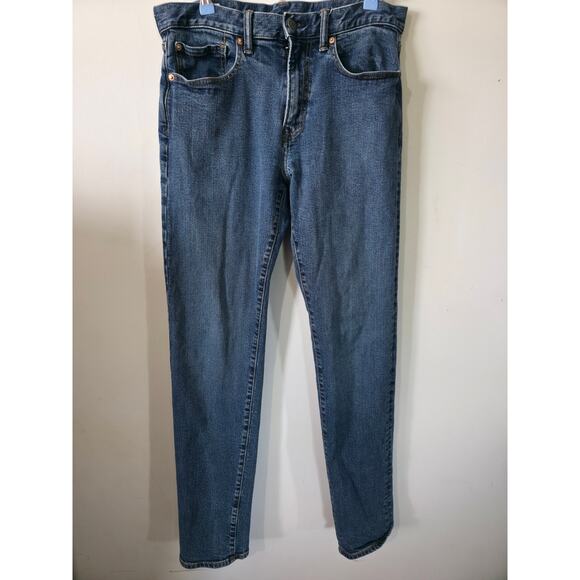 GAP Men's Blue Denim Jeans Sustainable Wash 5-Pocket Straight Leg 34x32 - Picture 1 of 12